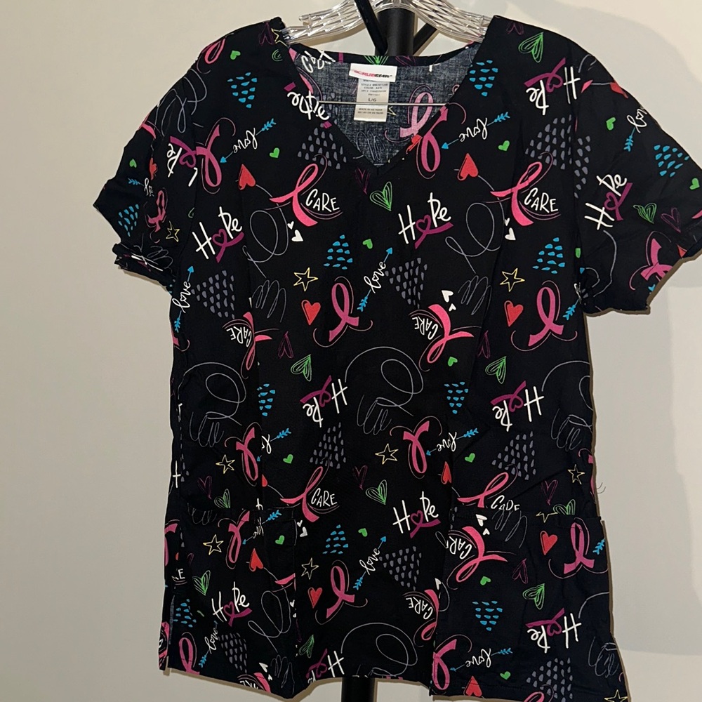 Breast Cancer Awareness Scrub Top